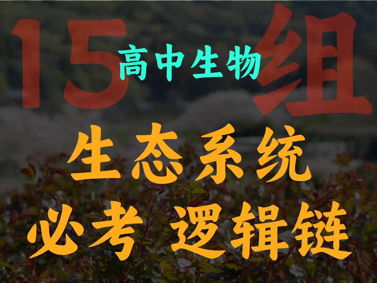高中生物 15条 生态系统逻辑链